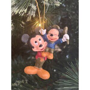 VTG Disney Mickey Mouse Bob Cratchit & Tiny Tim Christmas Ornament By Avon